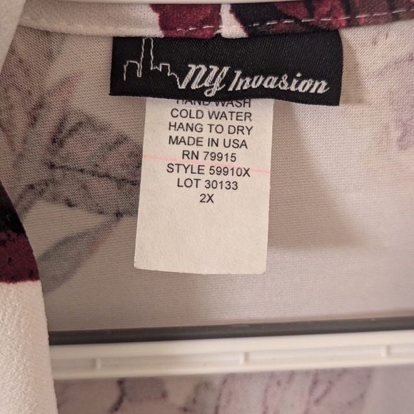 NY Invasion Open Angled Rose Blazer Size 2X - Picture 4 of 5